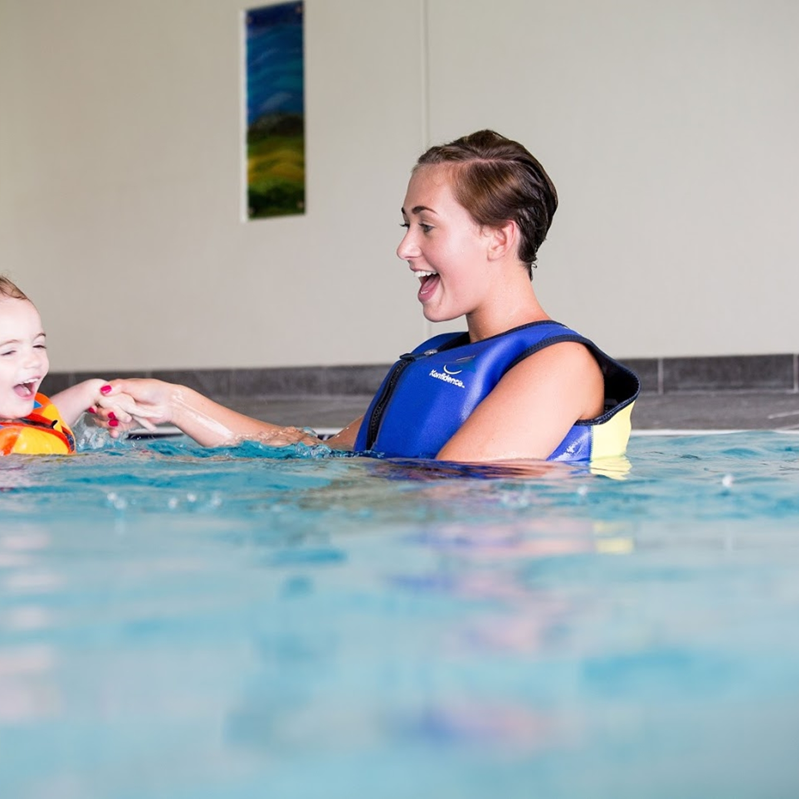 KONFIDENCE Schwimmweste für Erwachsene blau-gelb Brustumfang 116-127 cm