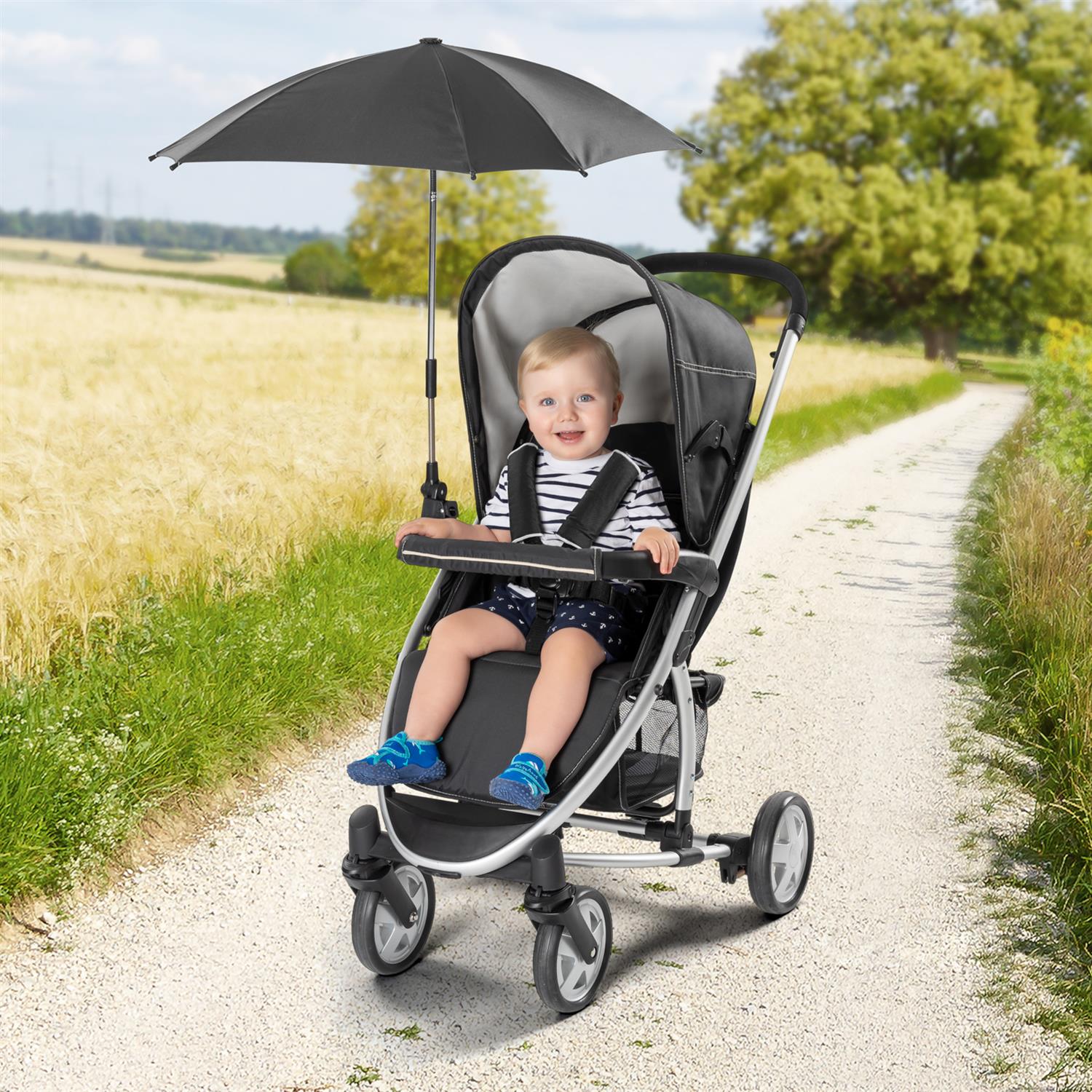 REER ShineSafe Kinderwagen-Sonnenschirm schwarz