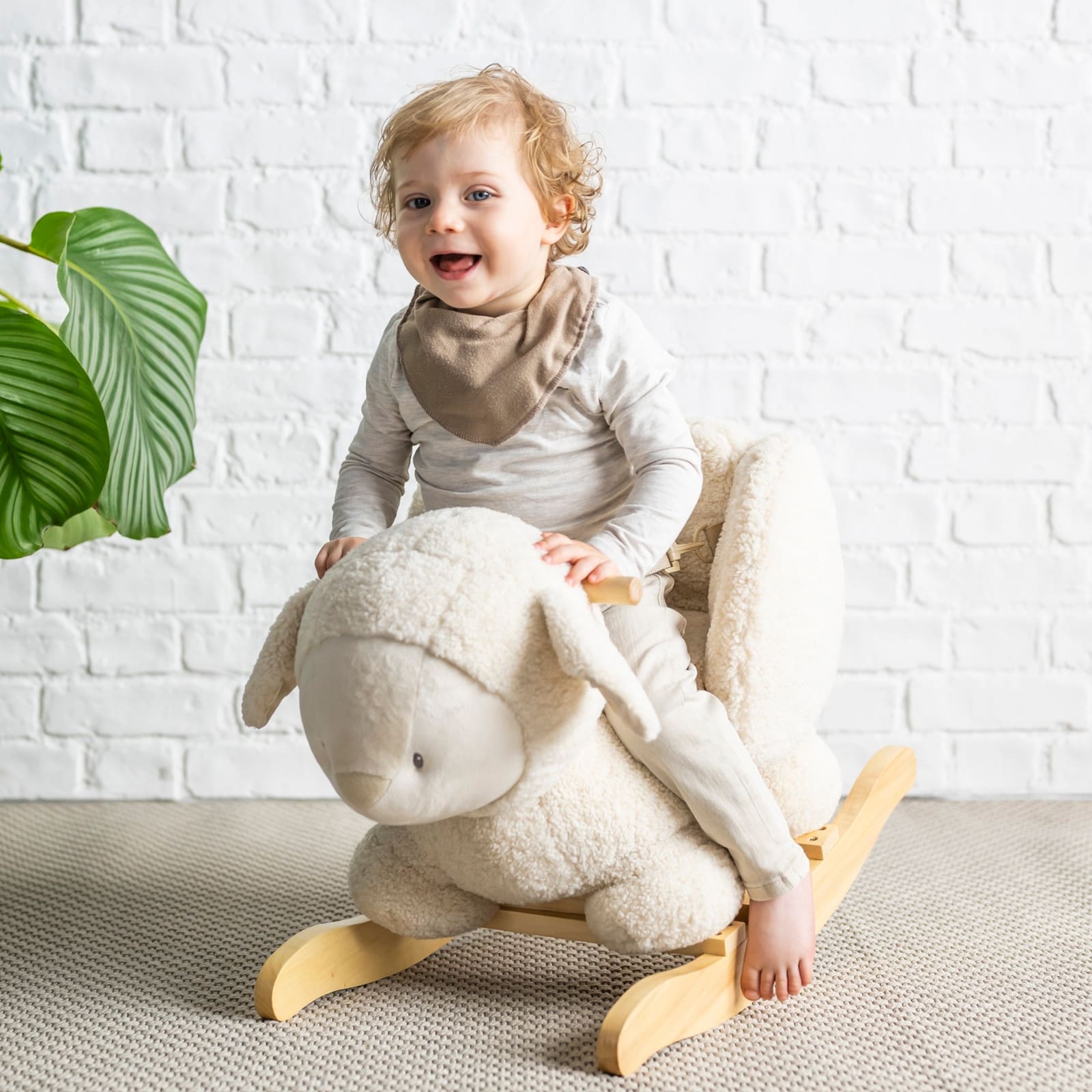 NATTOU Lapidou Schaukeltier Teddy Schaf ecru