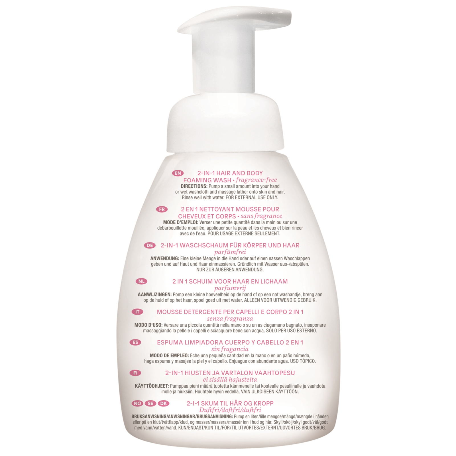 ATTITUDE 2en1 Nettoyant mousse pour cheveux et corps sans fragrance BabyLeaves, 295ml