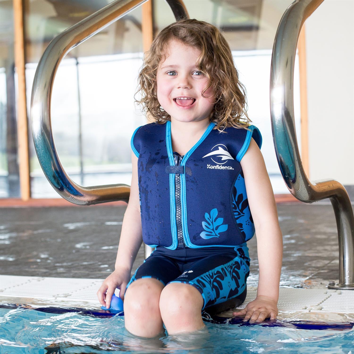 KONFIDENCE Kinder-Schwimmweste navyblau Palme, 6-7 Jahre