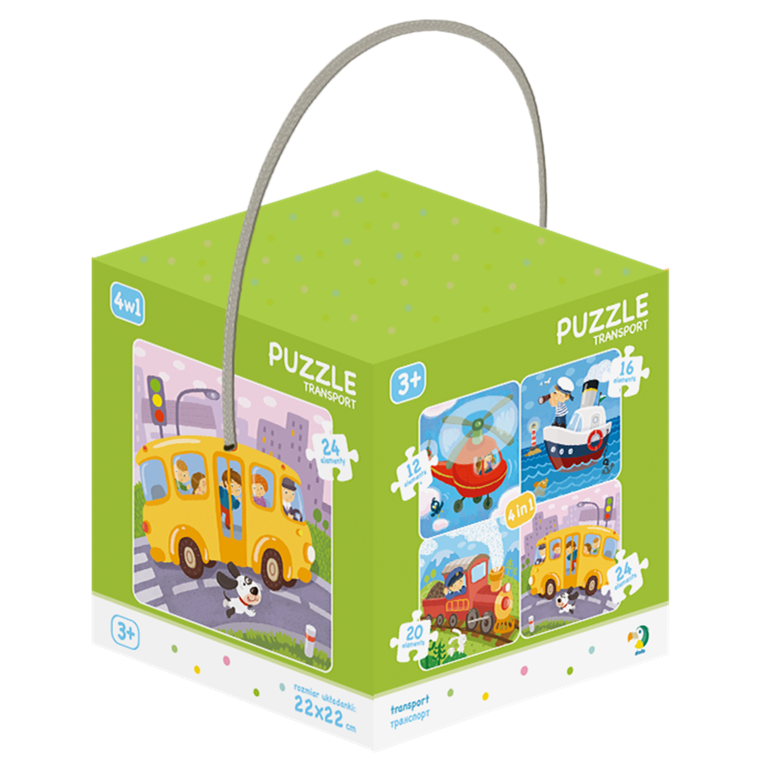 DODO Puzzle 4in1 Transportmittel, 36M+