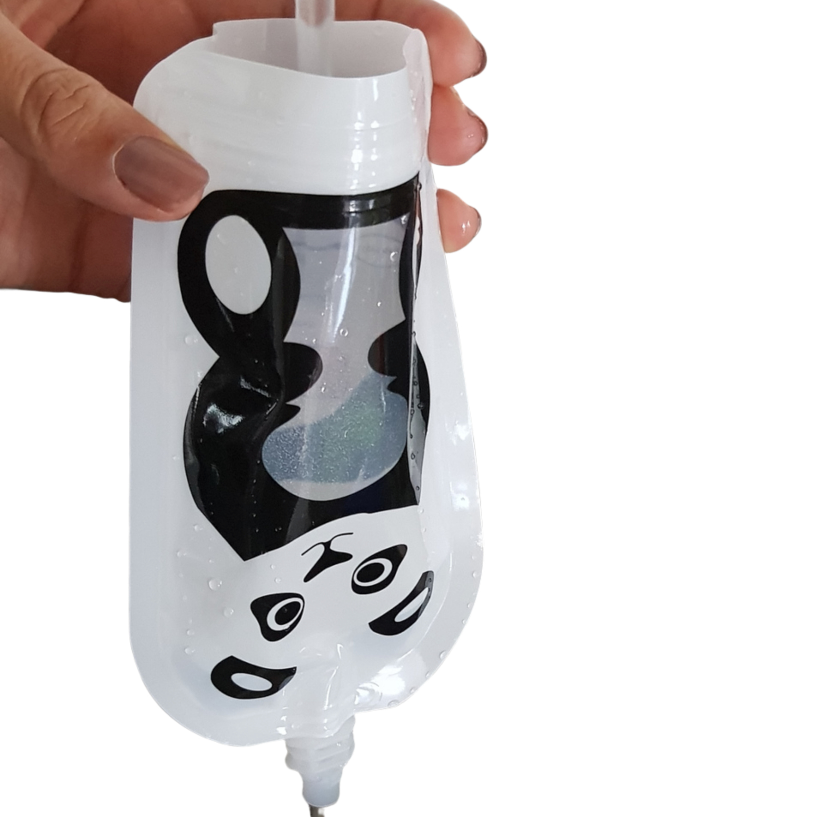 FILL'N'SQUEEZE Gourdes avec ouverture inférieure panda 6 pcs.