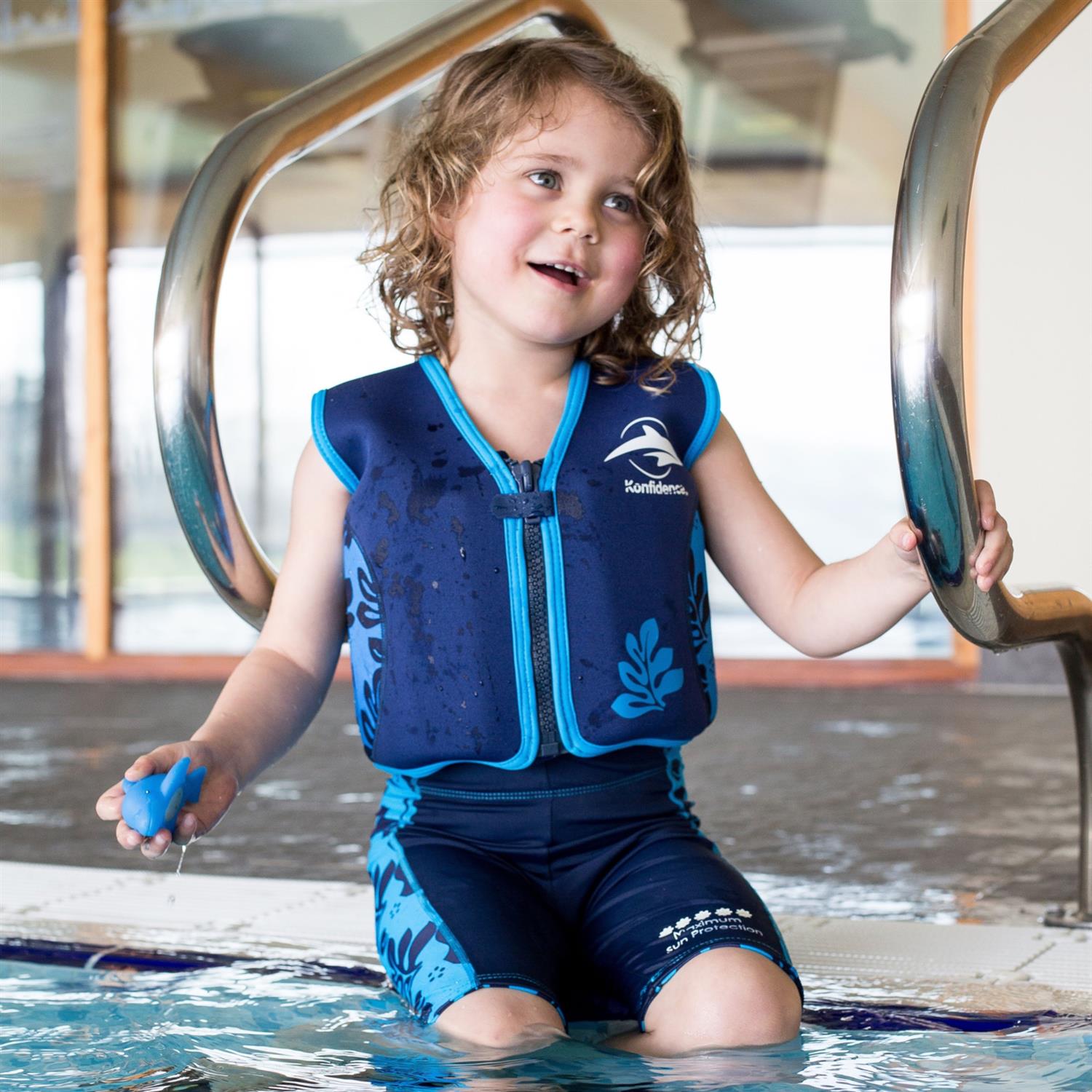 KONFIDENCE Kinder-Schwimmweste navyblau Palme, 4-5 Jahre