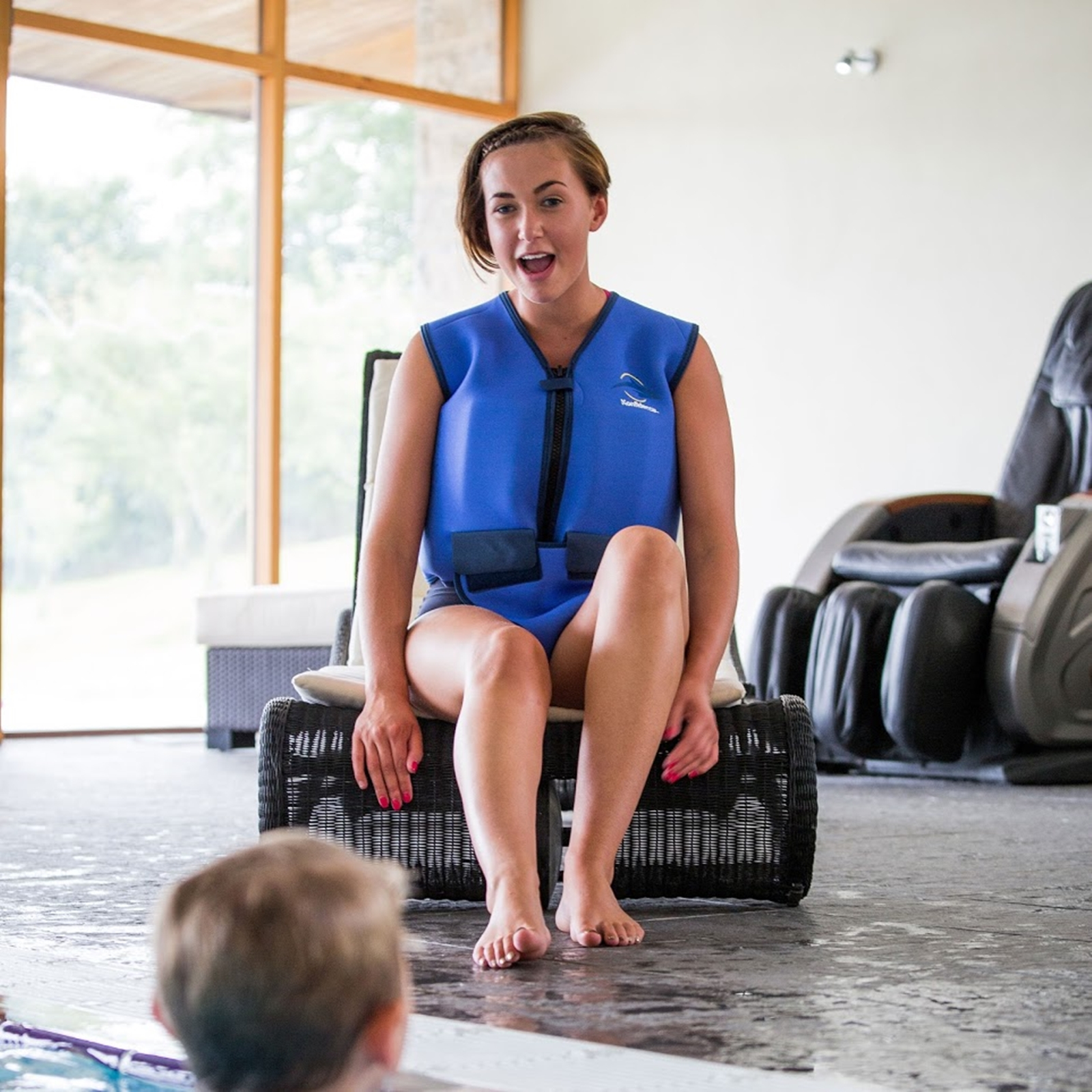 KONFIDENCE Schwimmweste für Erwachsene blau-gelb Brustumfang 116-127 cm