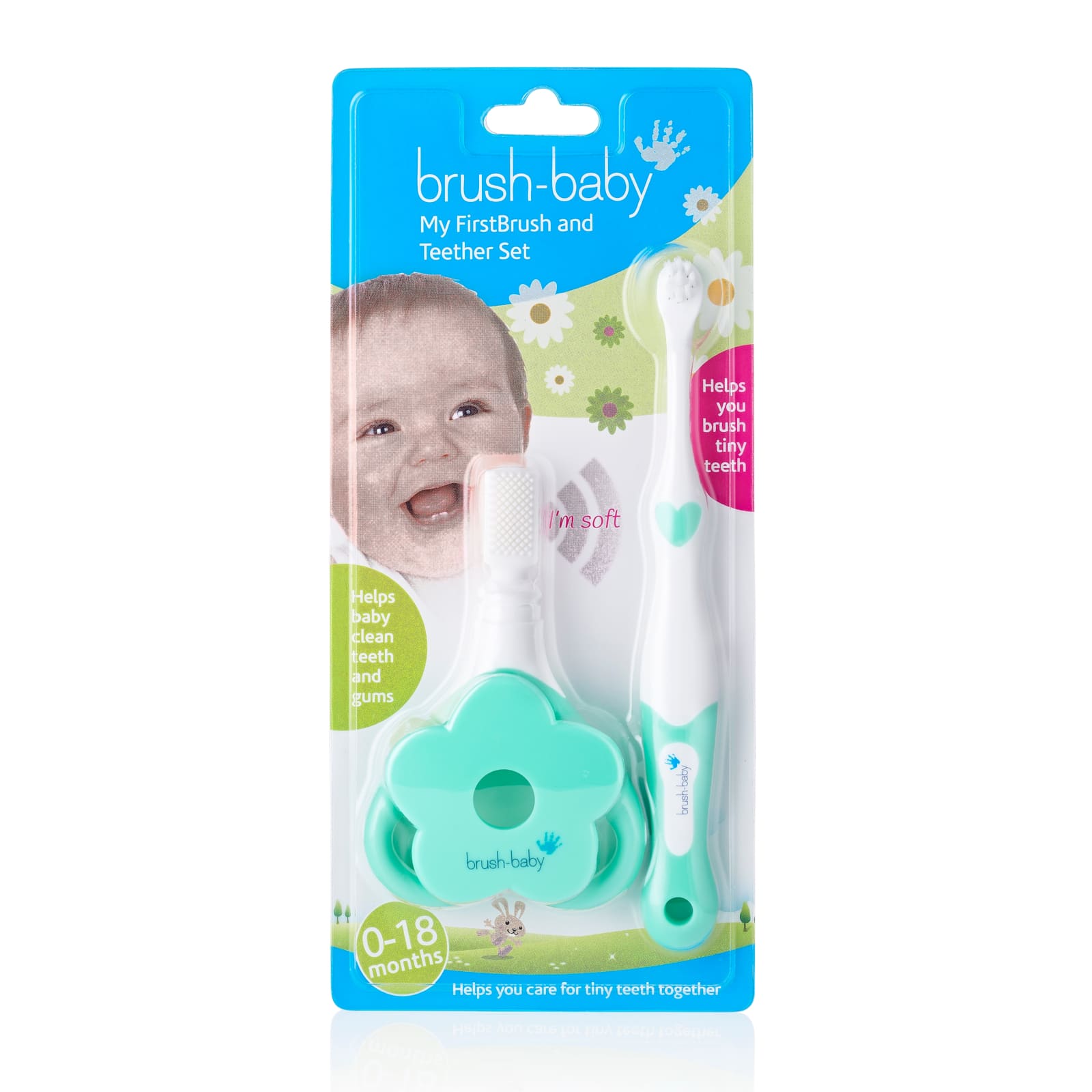 BRUSH-BABY Brosse à dents et anneau de dentition pour bébé