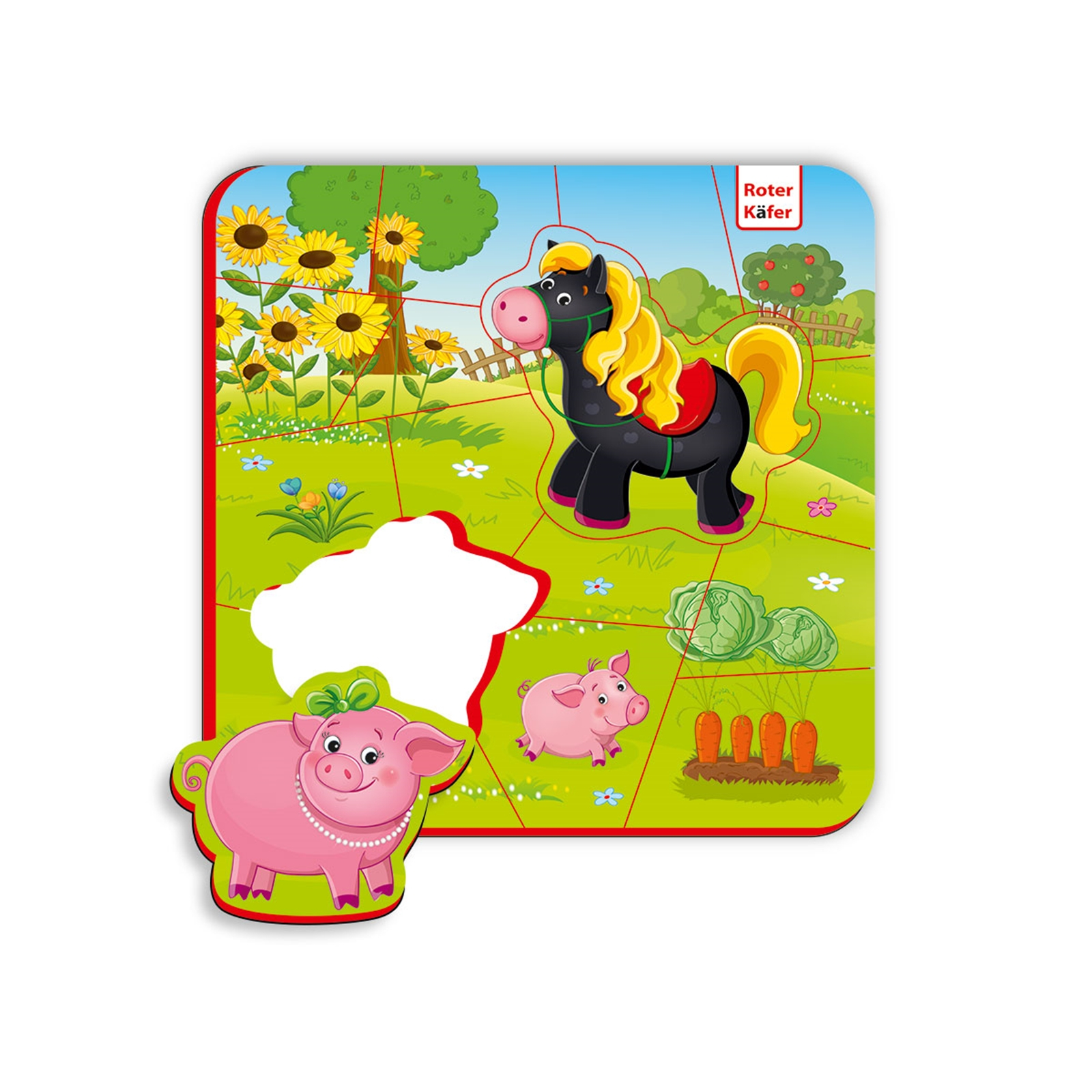 ROTER KÄFER Puzzle magnétique bébé Cochon-cheval