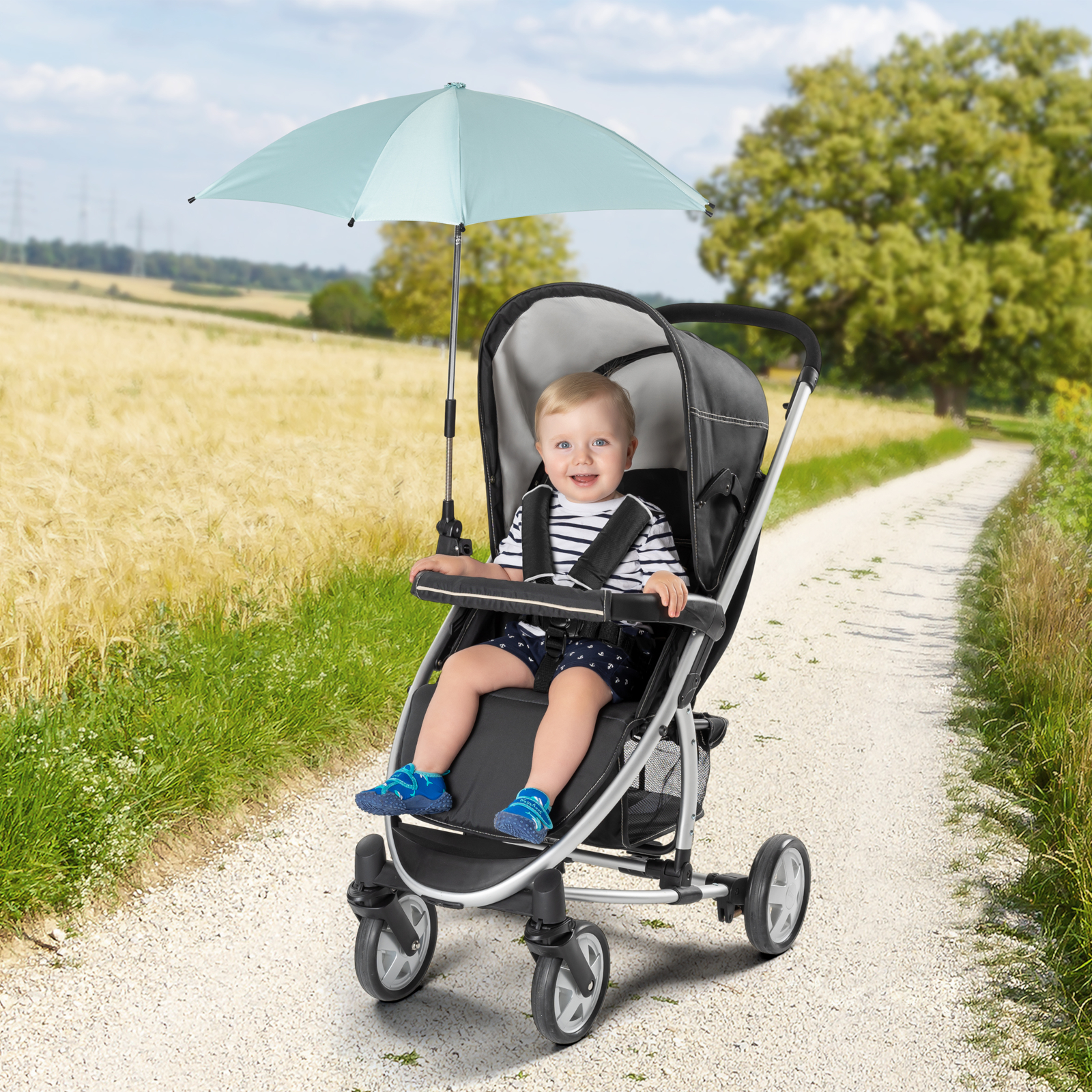 REER ShineSafe Kinderwagen-Sonnenschirm mint