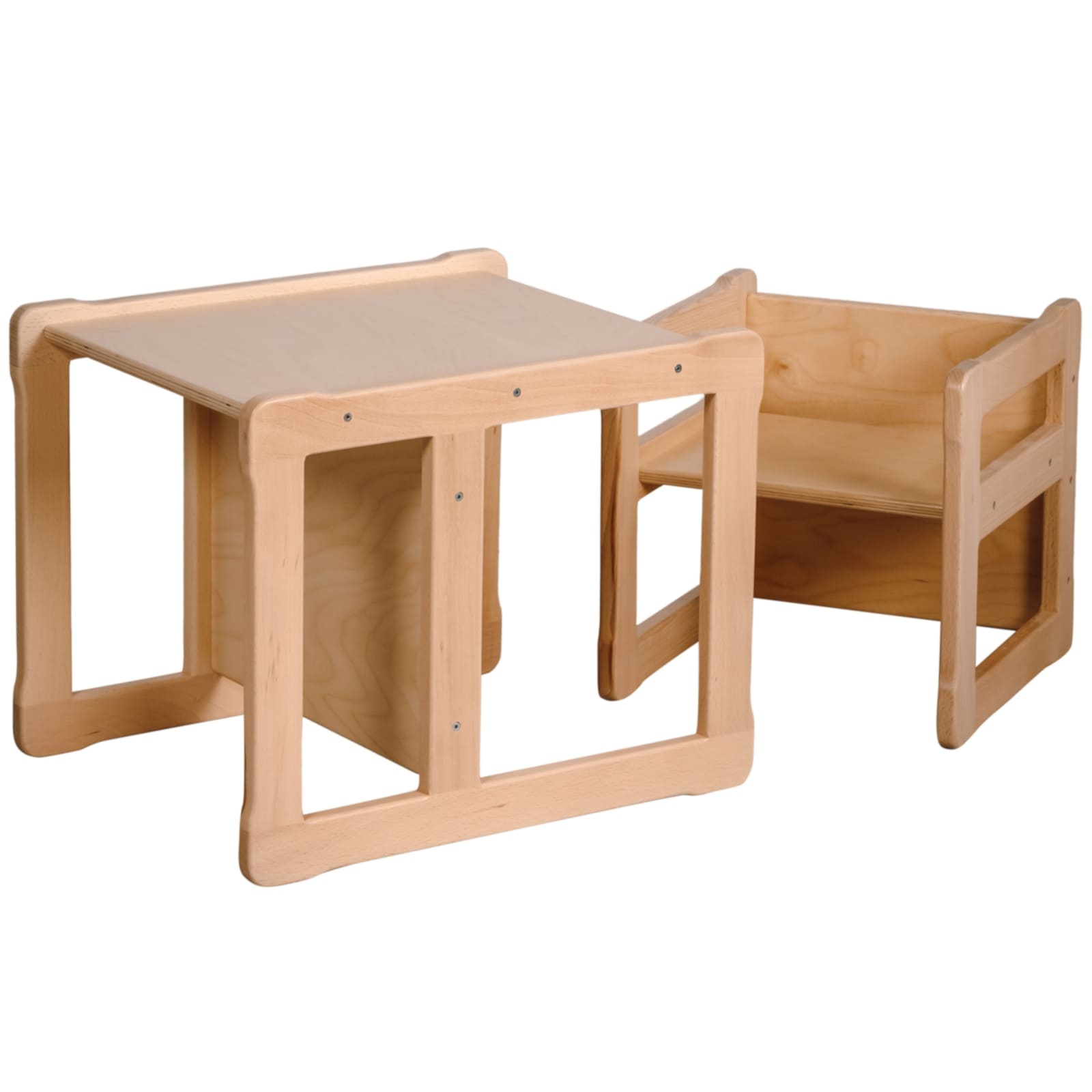 WOOD & LUCK Multifunktionaler Tisch mit 1 Stuhl natur