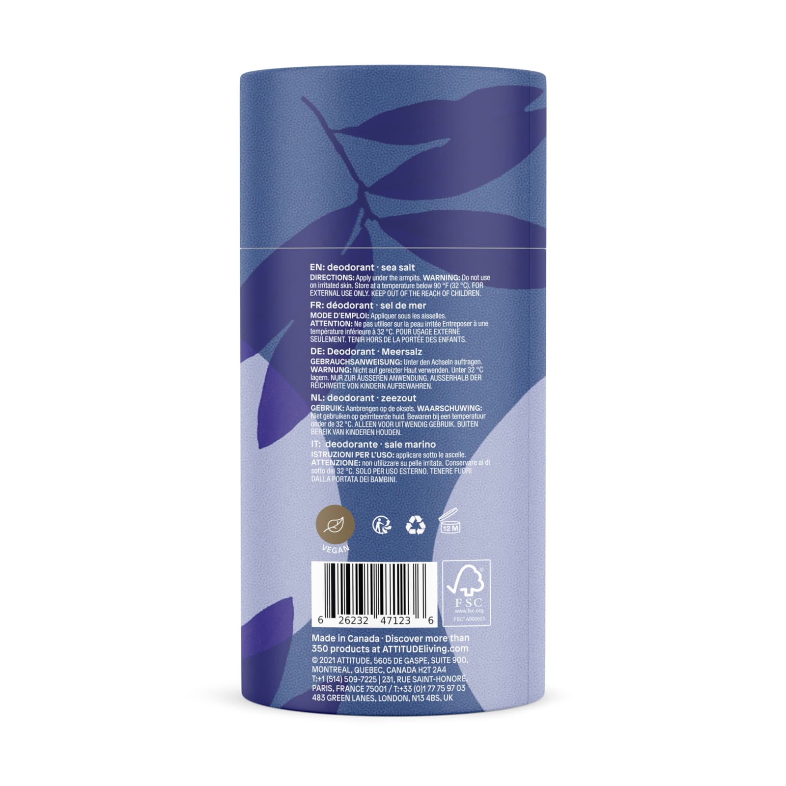 ATTITUDE Deodorant Meersalz 85g