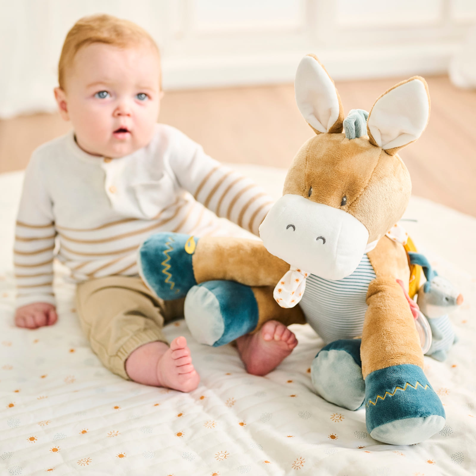 NATTOU Felix und Leo Aktivitätenkuscheltier Leo der Esel