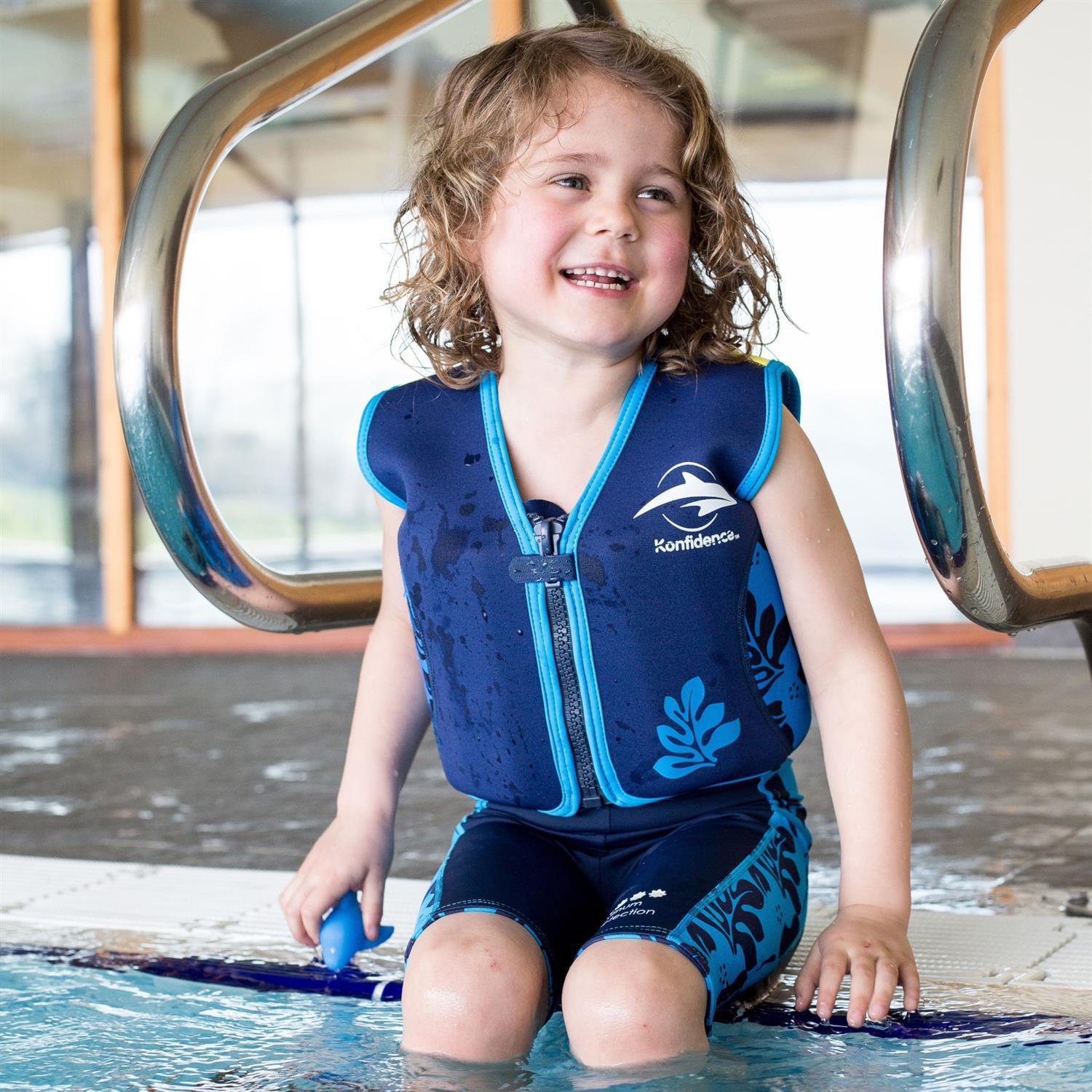 KONFIDENCE Kinder-Schwimmweste navyblau Palme, 6-7 Jahre