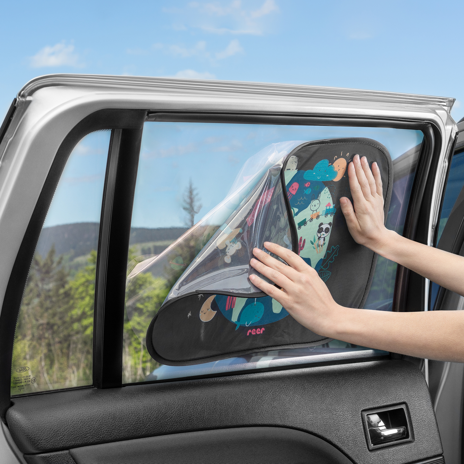 REER TravelKid Sun Auto-Sonnenschutz mit Motiv 2er Pack