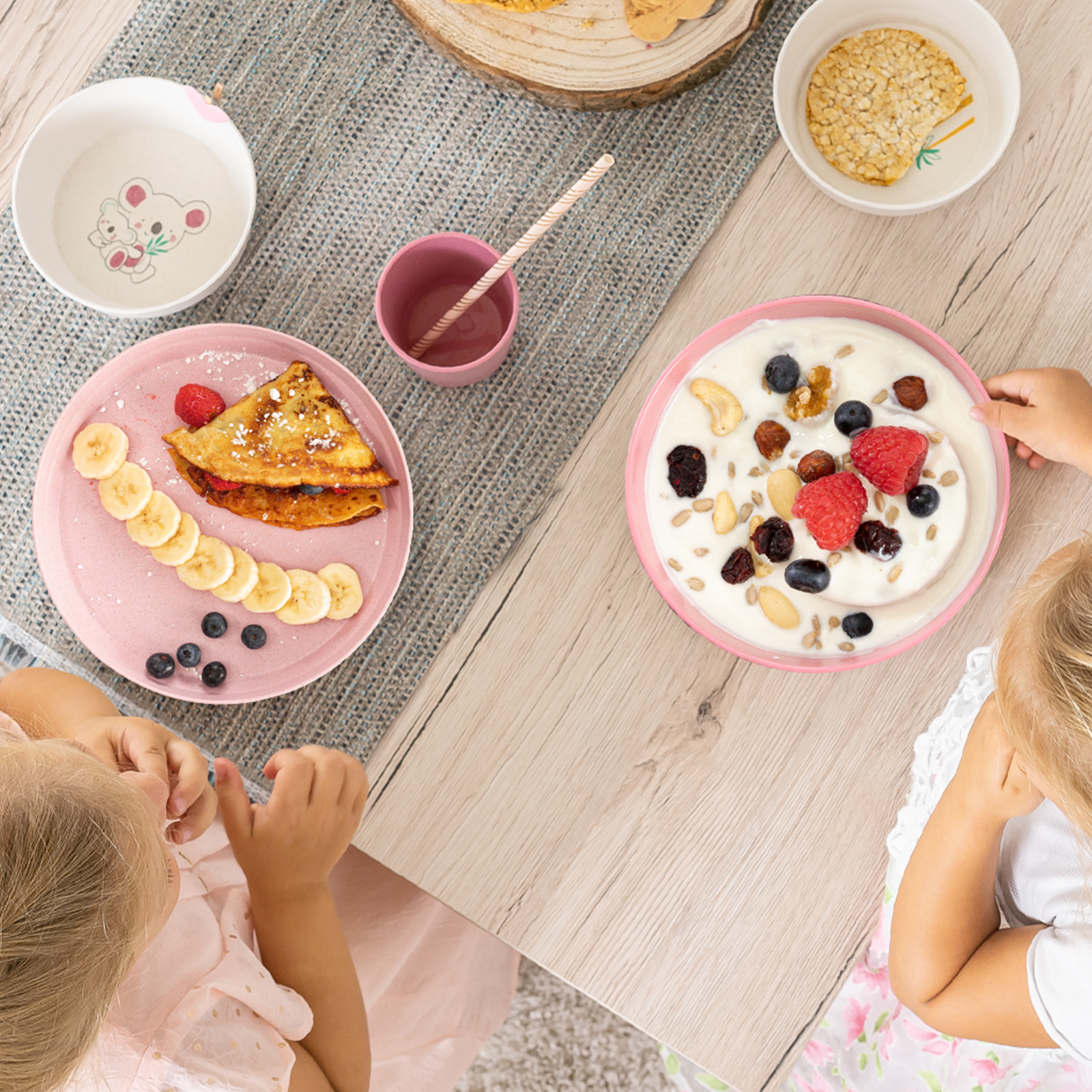 REER Assiette d’apprentissage 2 pcs. rose