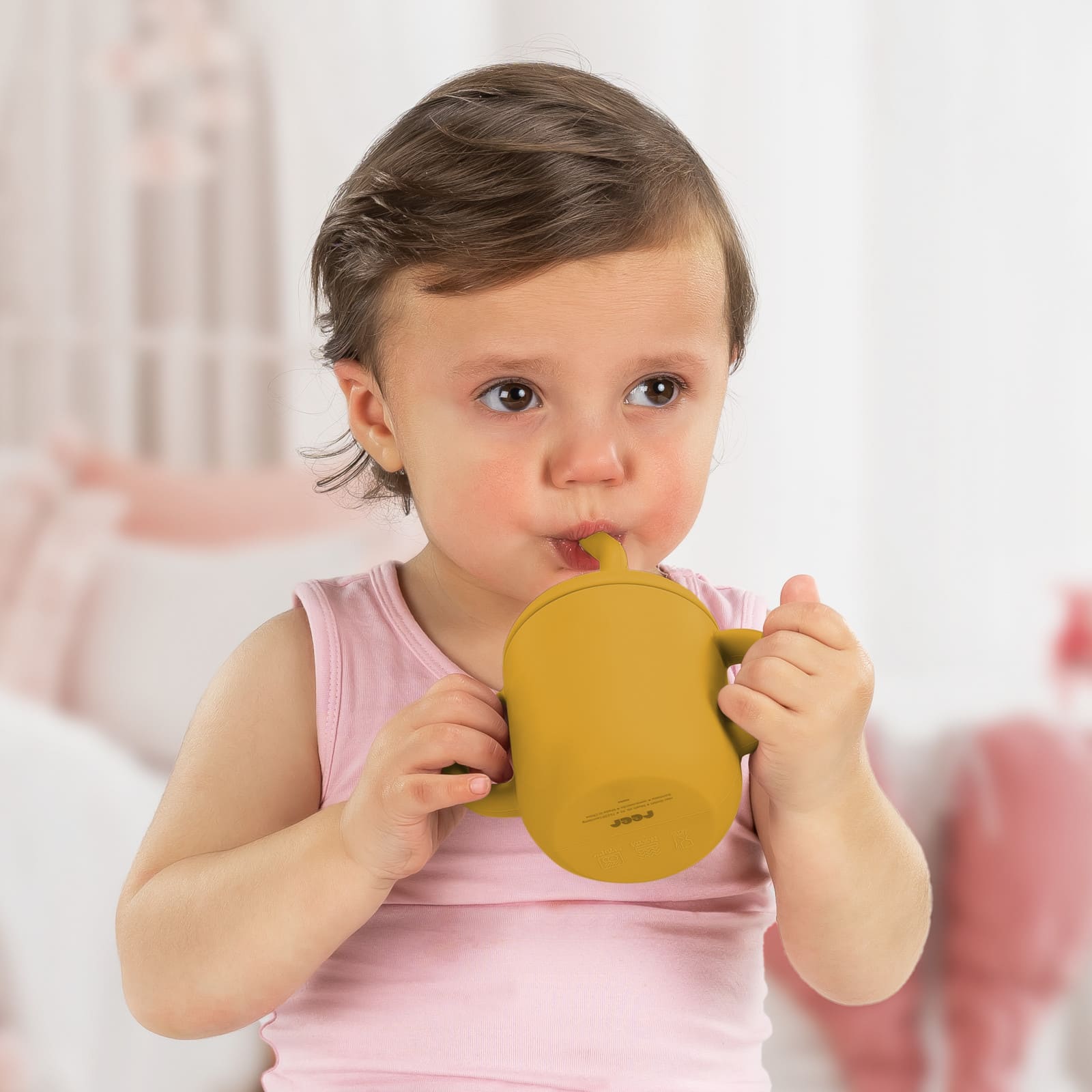 REER Trinklernbecher mit Strohhalm 2in1 gelb