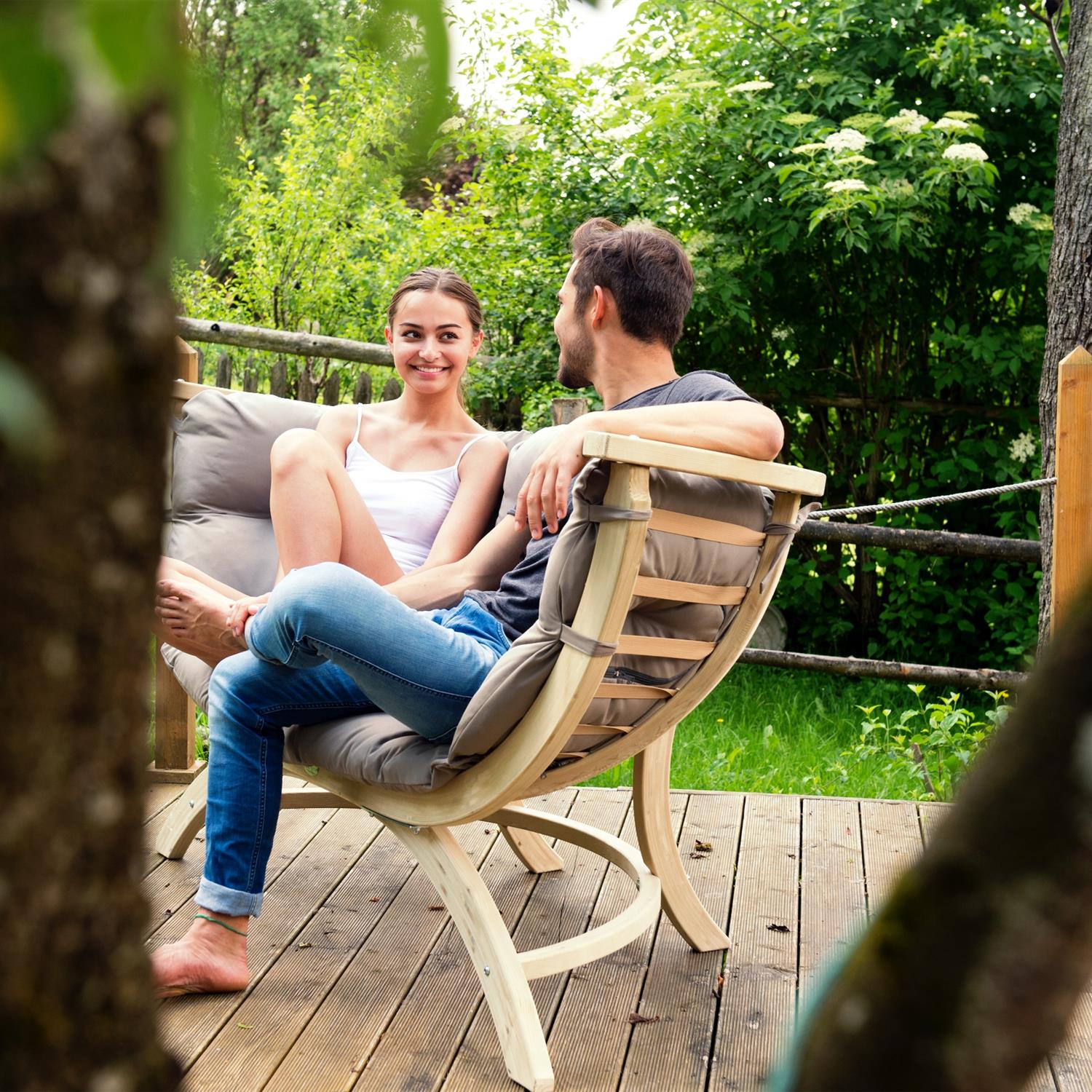 AMAZONAS Fauteuil SienaDue résistant, taupe