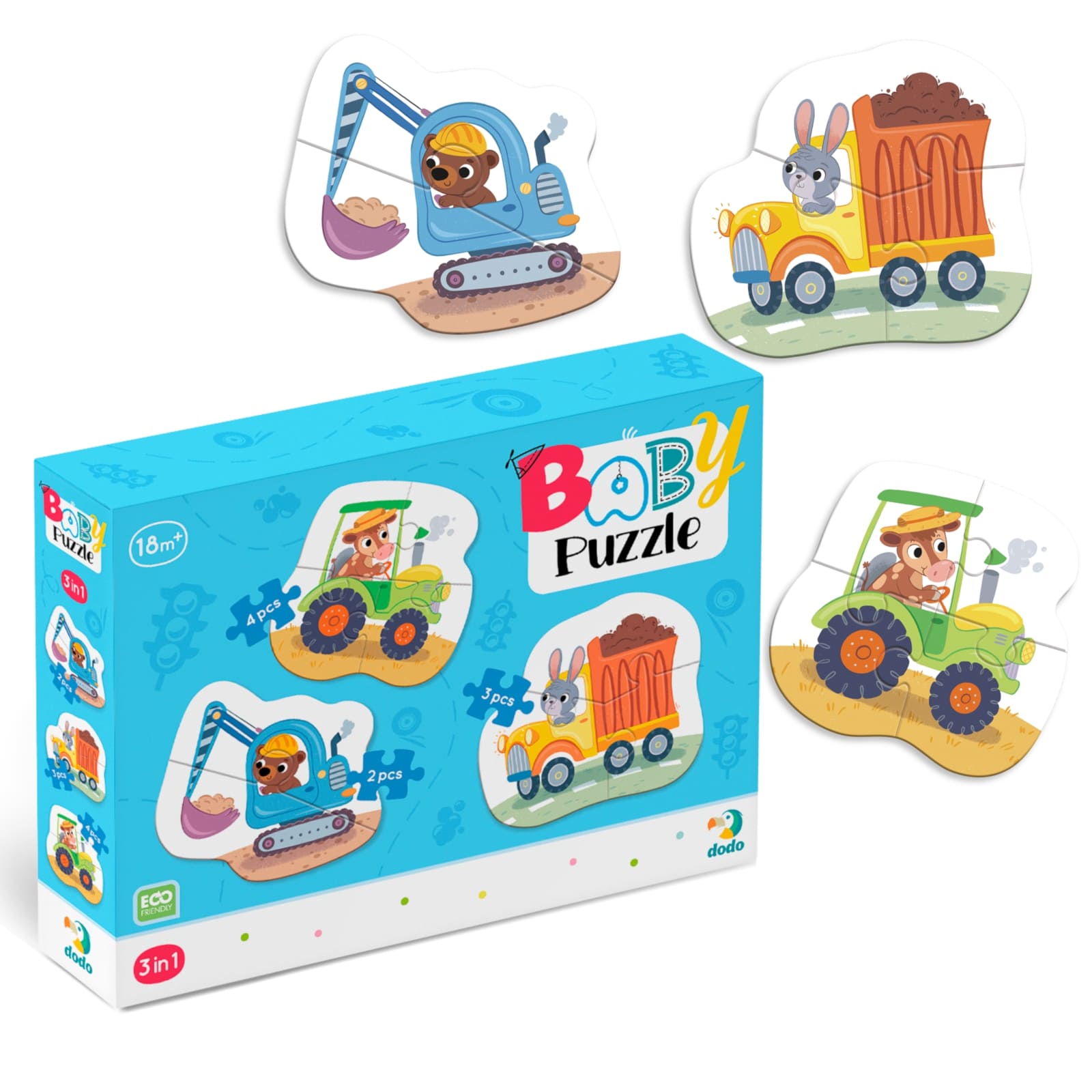 DODO Puzzle 3in1 Transport, 18M+