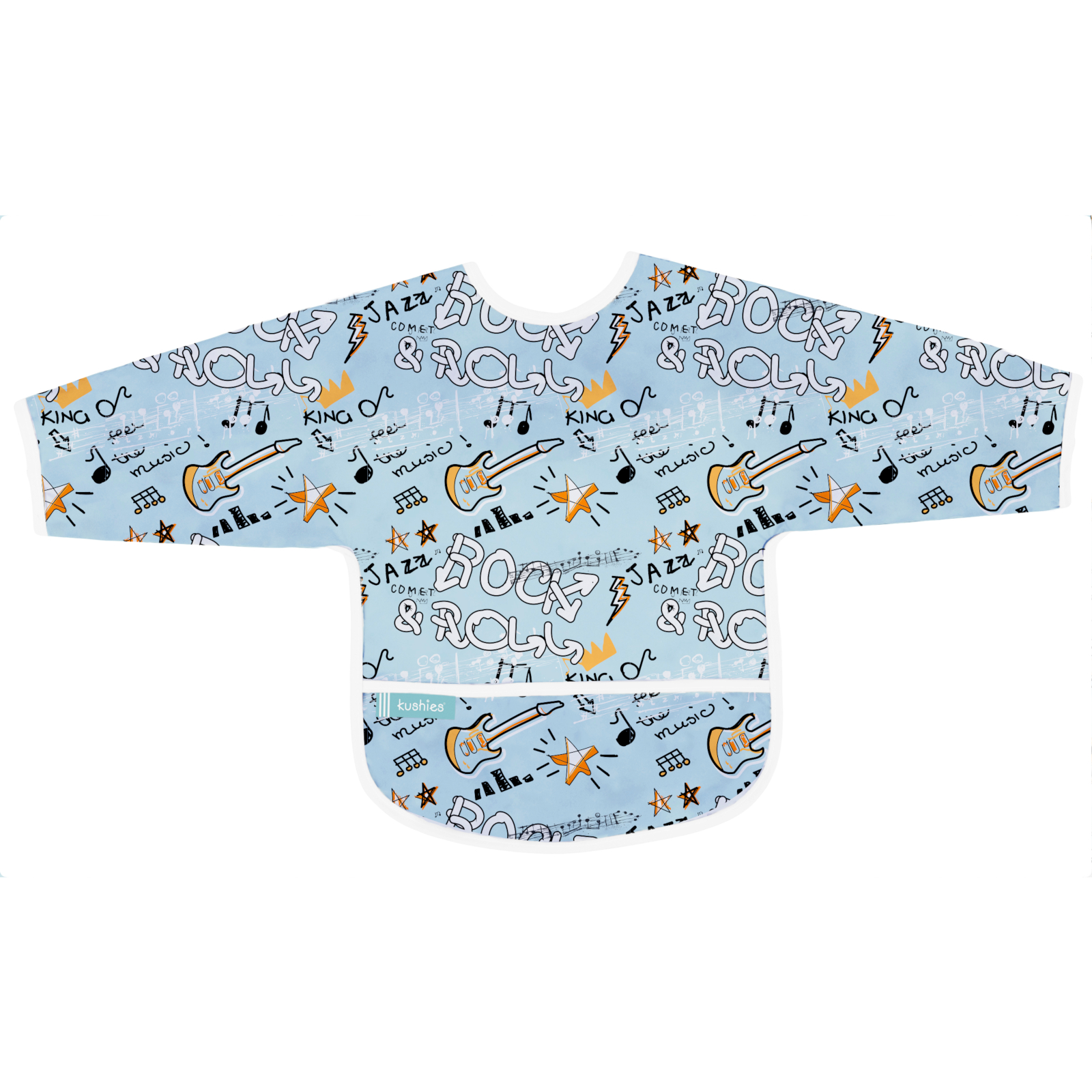 KUSHIES Lätzchen mit Ärmeln CleanBib, 6-12 Monate, Rock hellblau