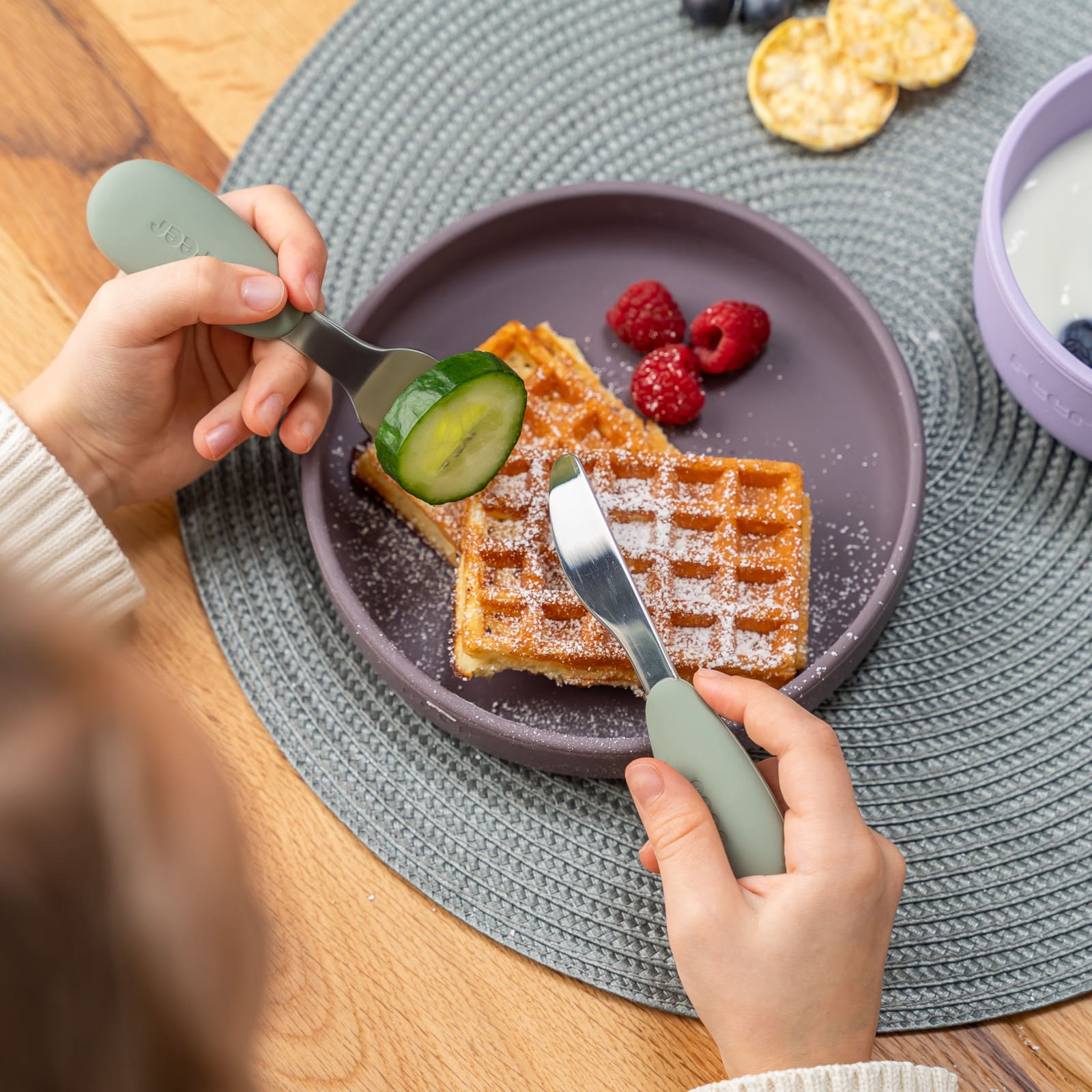 REER Silikon Edelstahlbesteck 3-teilig