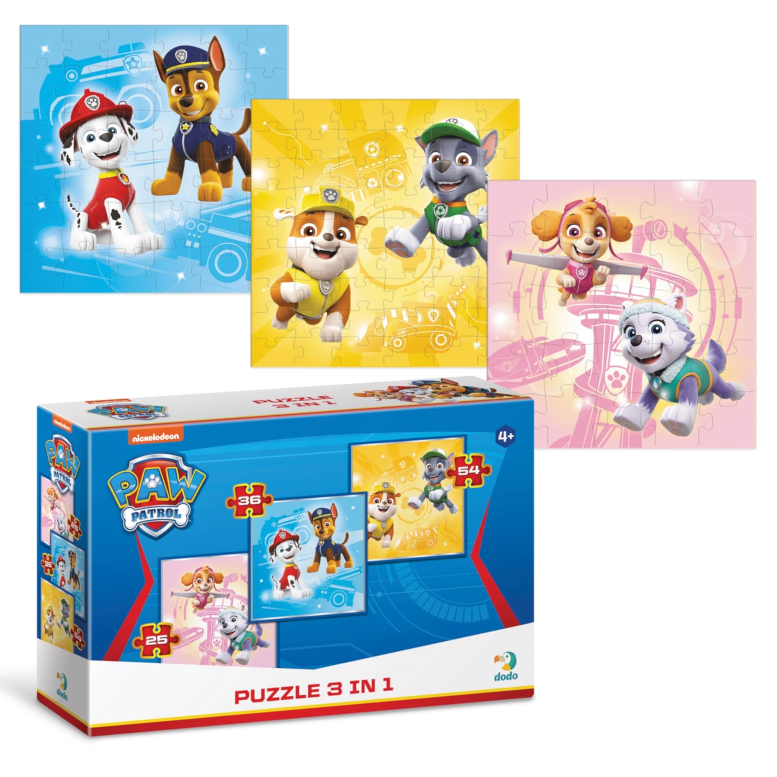 DODO Puzzle 3in1 Paw Patrol, 4J+