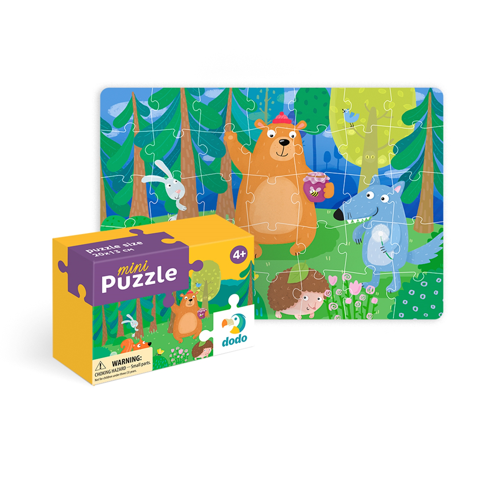 DODO Mini Puzzle Teddy und seine Freunde 35 Teile, 4J+