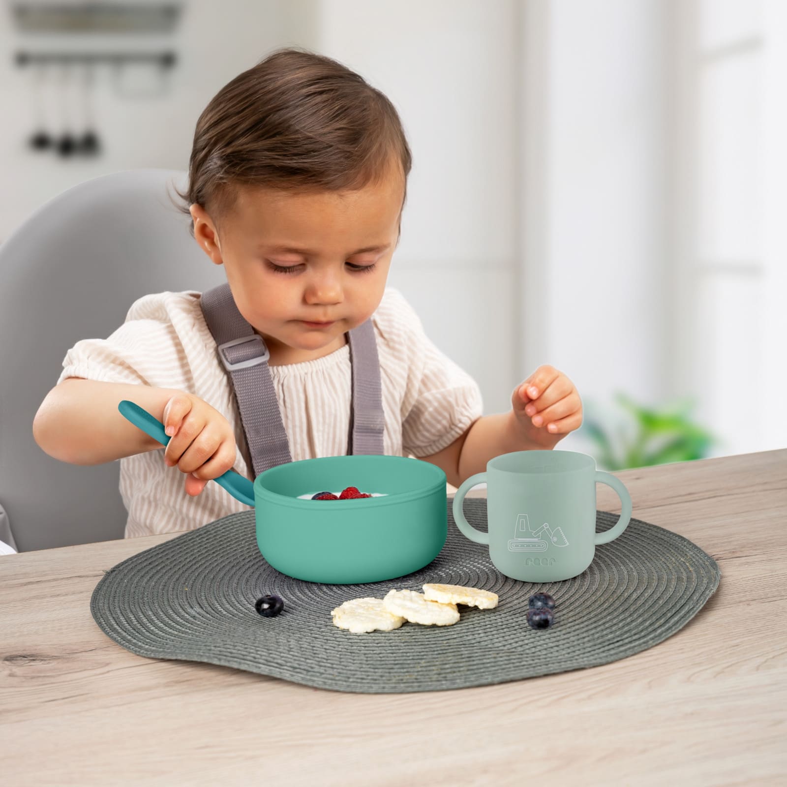 REER Silikongeschirrset 4-teilig grün