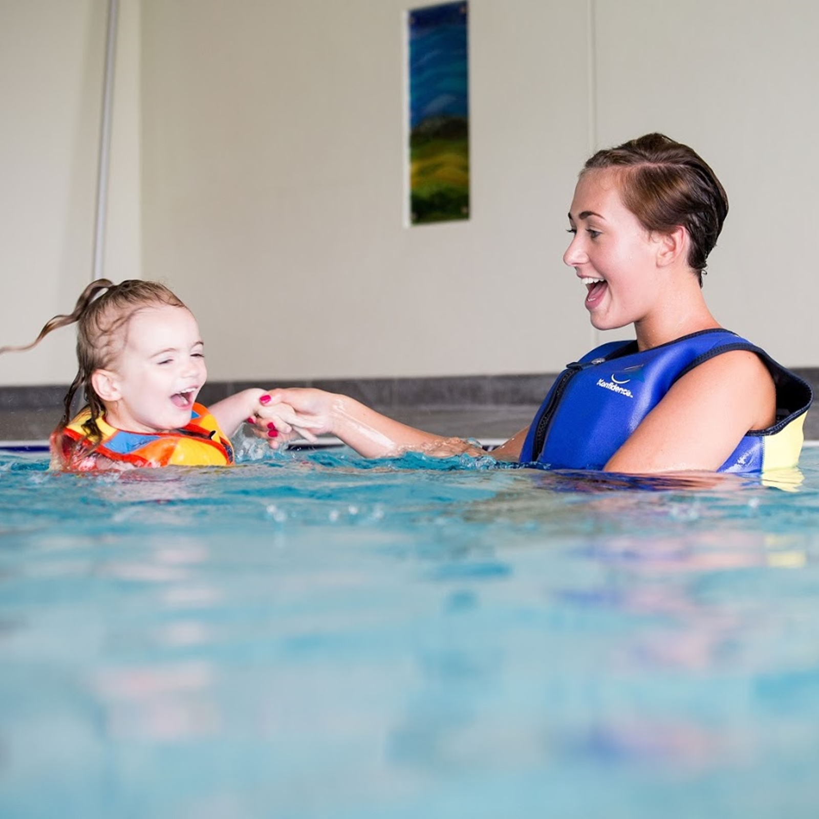 KONFIDENCE Schwimmweste für Erwachsene blau-gelb Brustumfang 106-116 cm