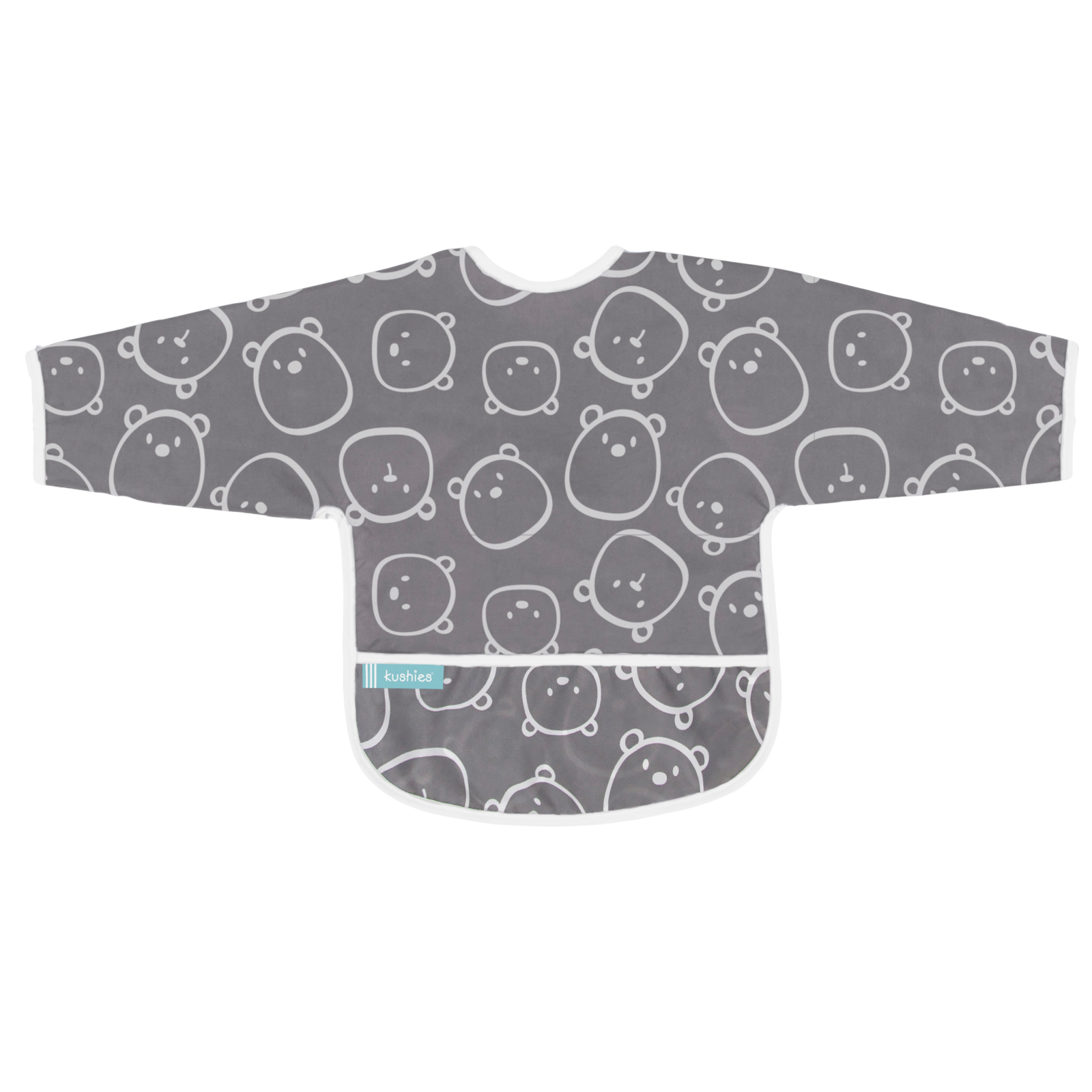 KUSHIES Lätzchen mit Ärmeln CleanBib, 6-12 Monate, Bär