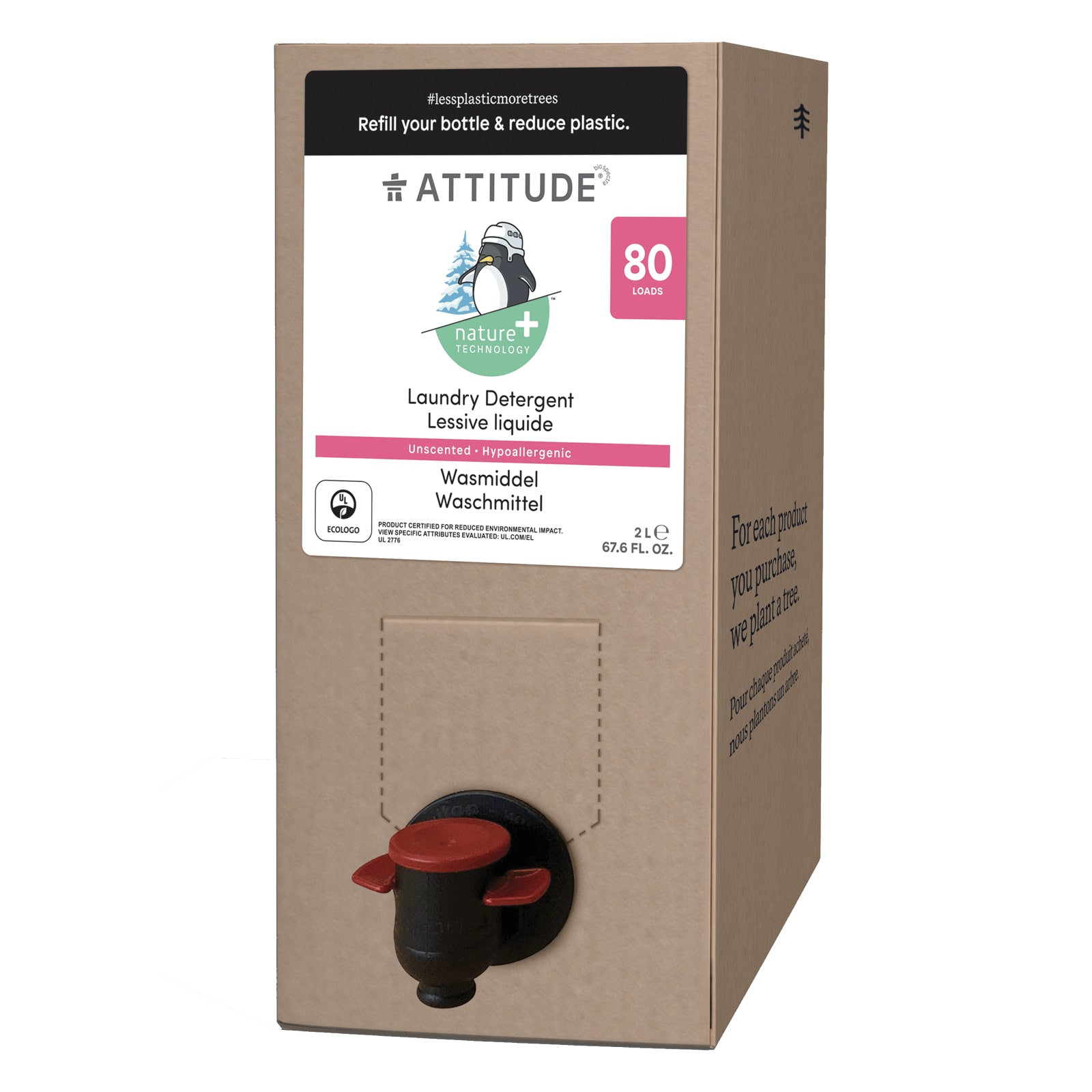 ATTITUDE Little Ones Lessive liquide sans parfum Bulk 2 litres