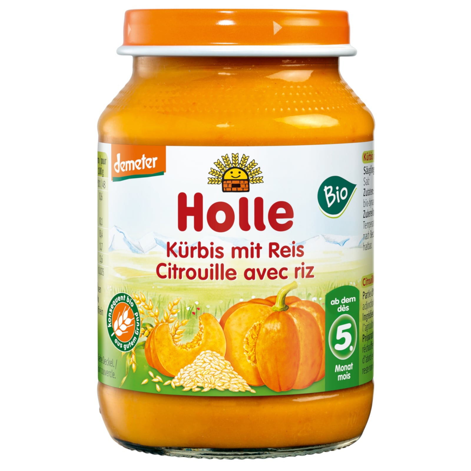 HOLLE Petit pot Potiron et riz 190g