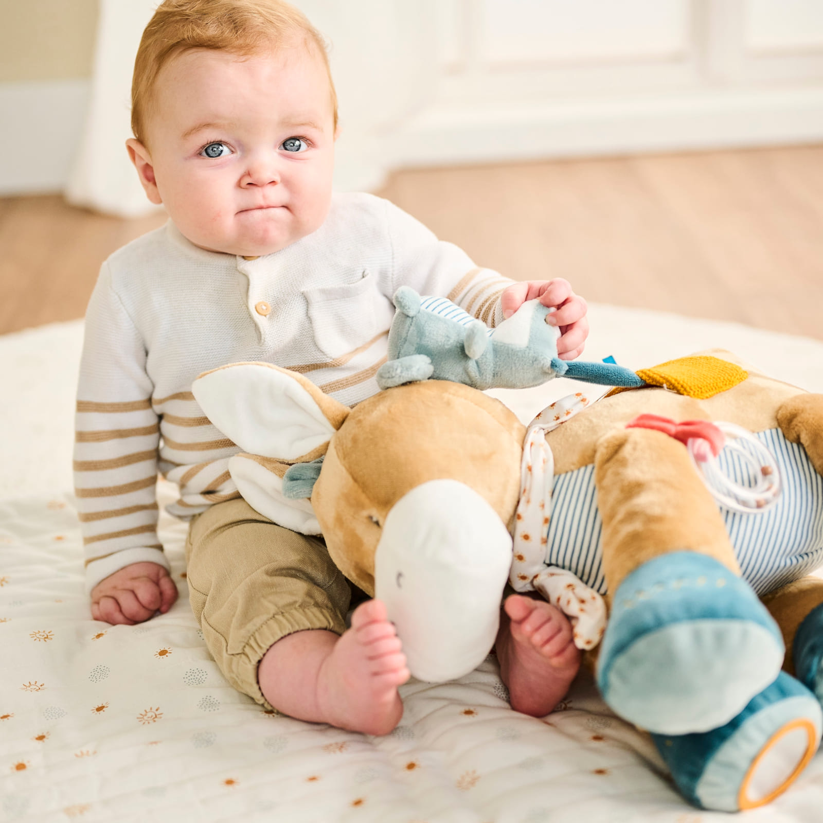 NATTOU Felix und Leo Aktivitätenkuscheltier Leo der Esel