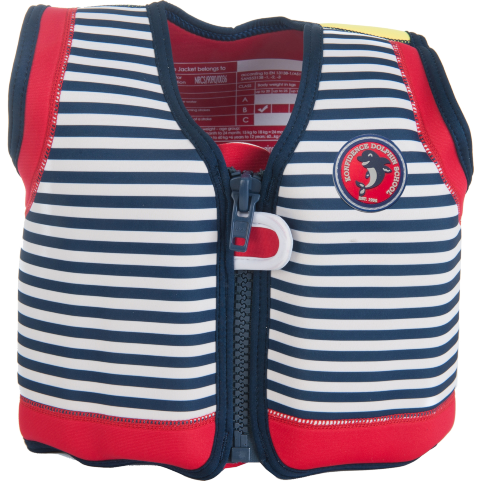 KONFIDENCE Veste de natation pour l'enfant navy rayé, 18-36 mois