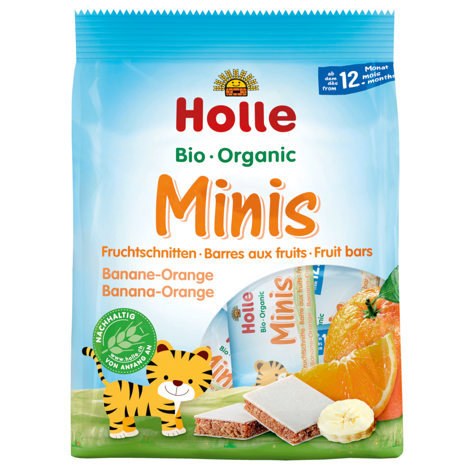 HOLLE Barres aux fruits banane-orange Bio Minis 8x 12.5g