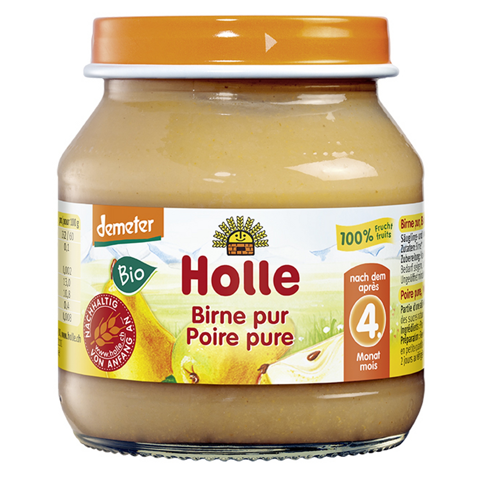 HOLLE Früchtegläschen Birne pur, 125 g