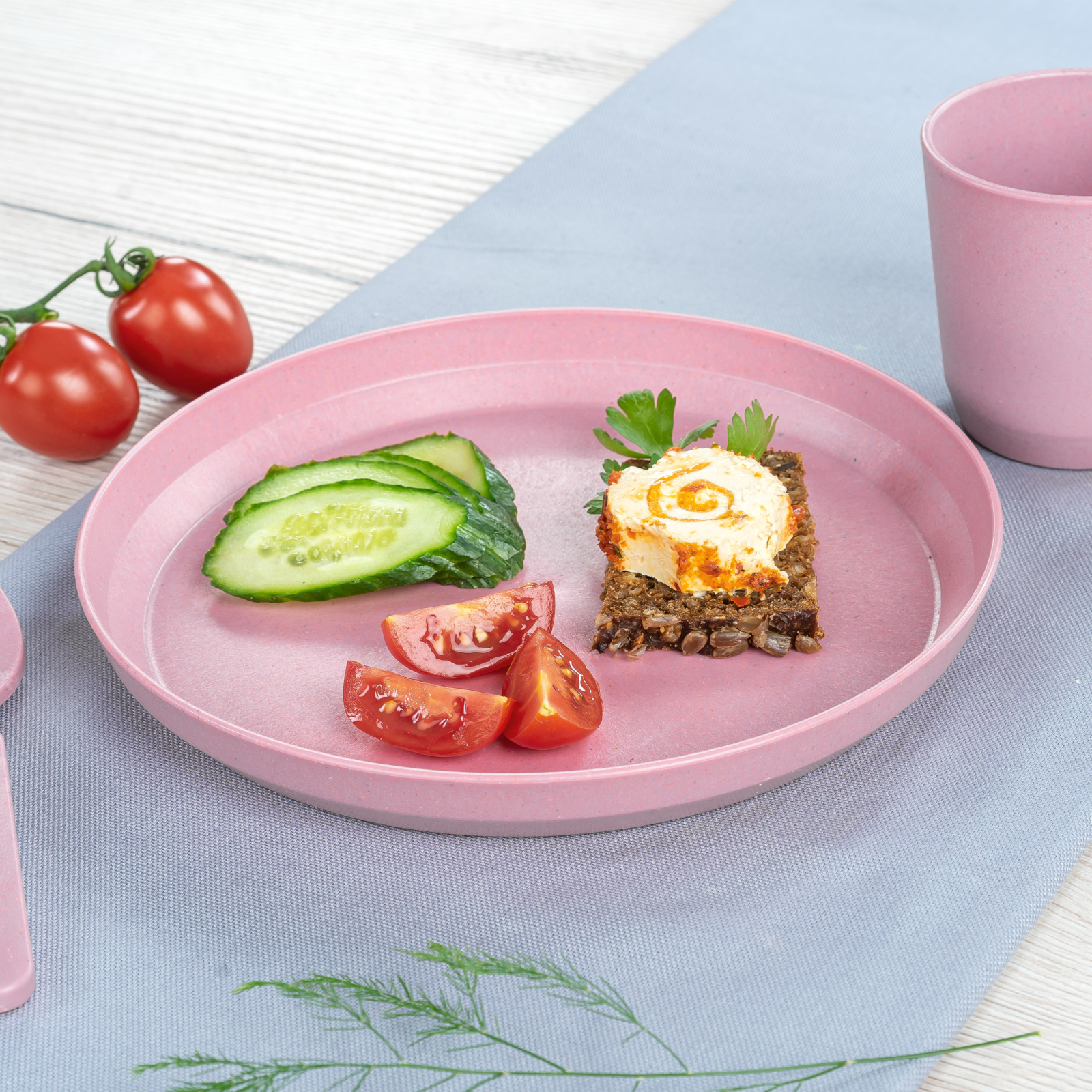 REER Assiette d’apprentissage 2 pcs. rose