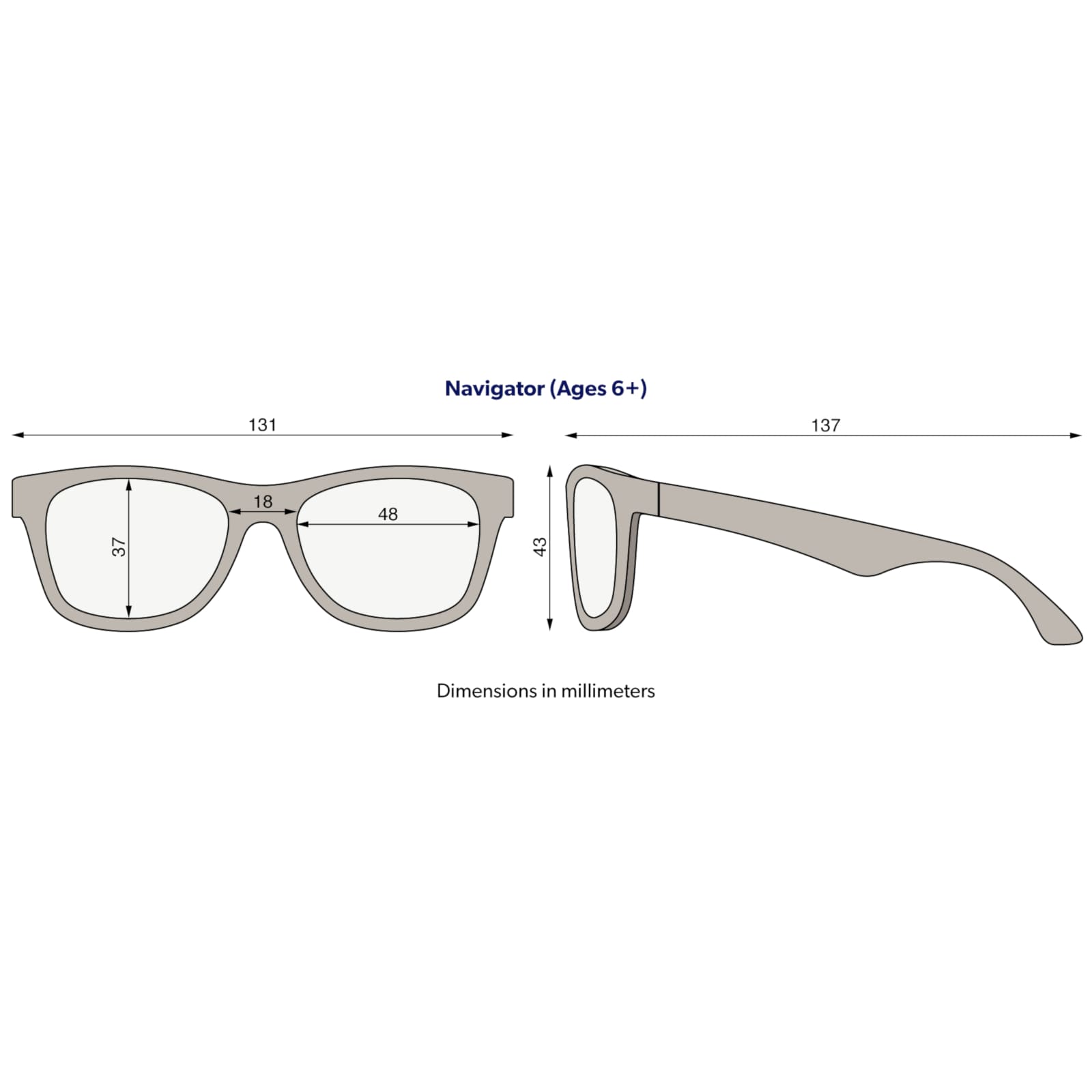 BABIATORS Sonnenbrille polarisiert Navigator Graphite Gray 6-10 Jahre