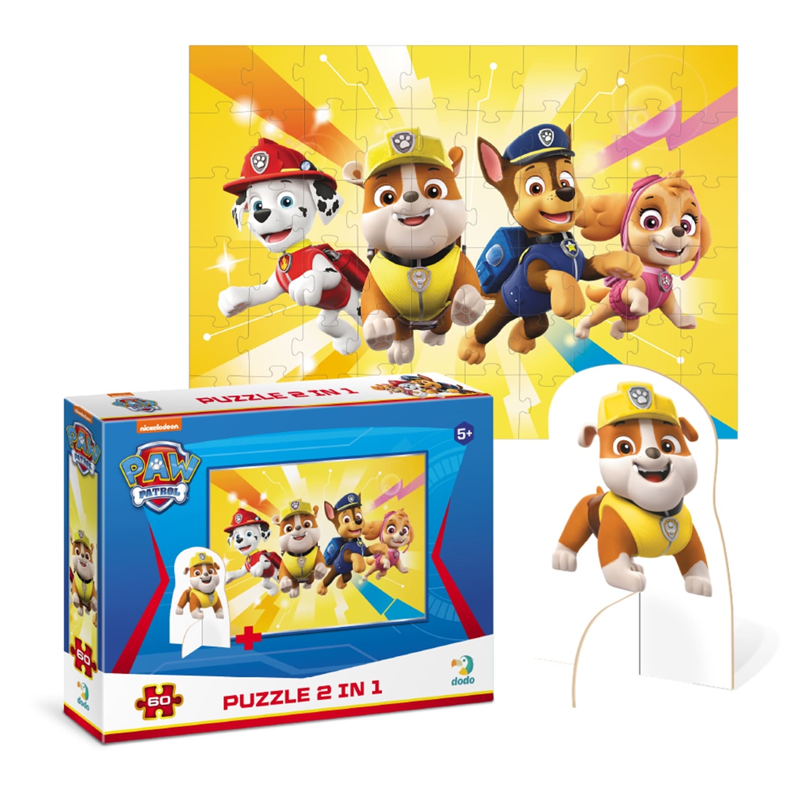 DODO Puzzle mit Spielfigur Paw Patrol 60 Teile, 5J+