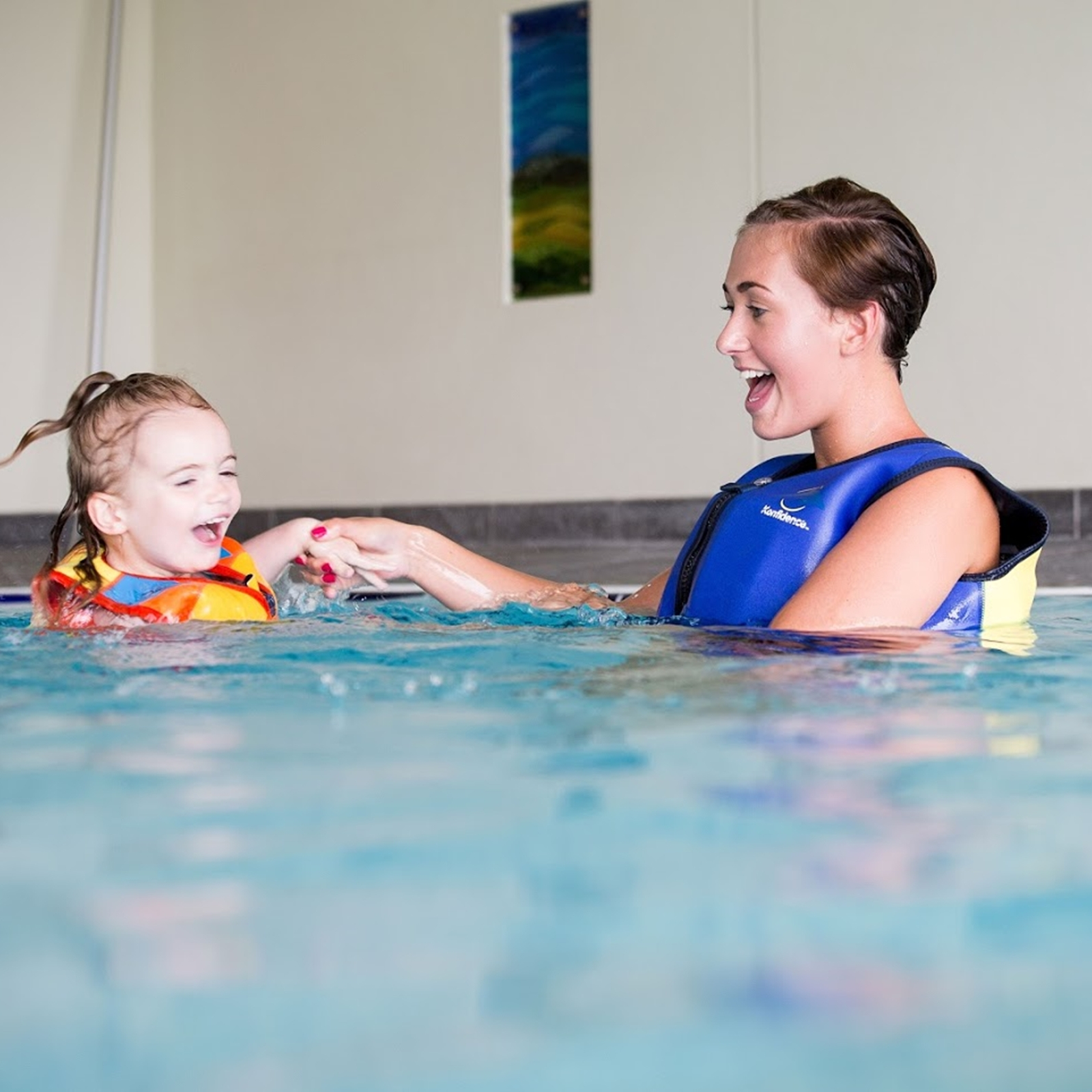 KONFIDENCE Schwimmweste für Erwachsene blau-gelb Brustumfang 86-96 cm