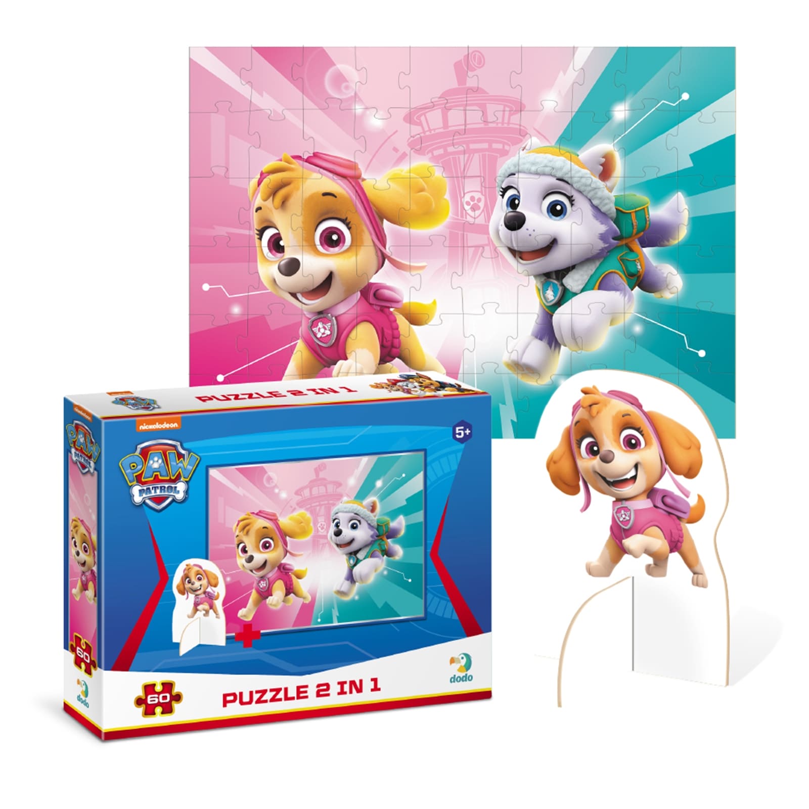 DODO Puzzle mit Spielfigur Paw Patrol 60 Teile, 5J+