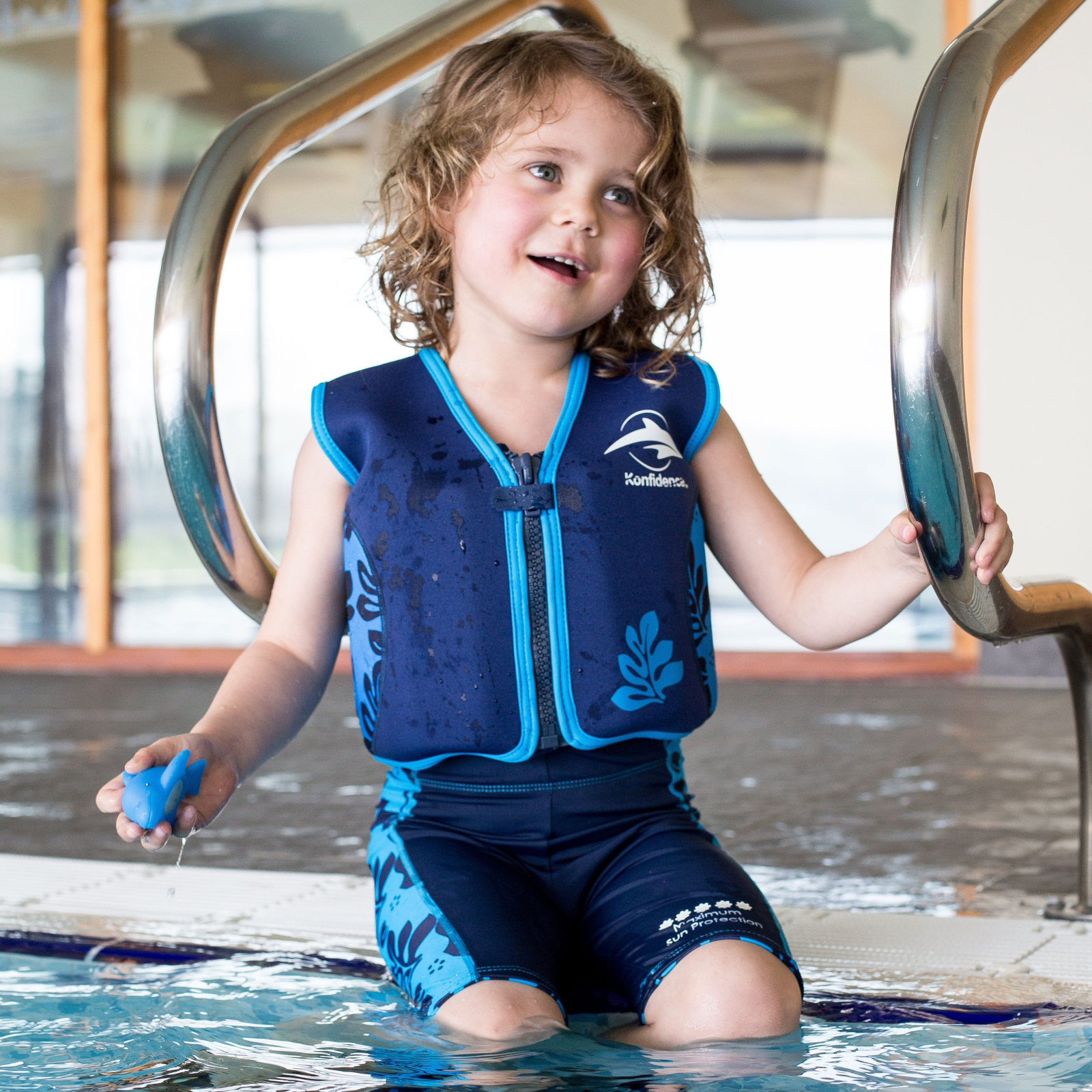 KONFIDENCE Kinder-Schwimmweste navyblau Palme, 18-36 Monate