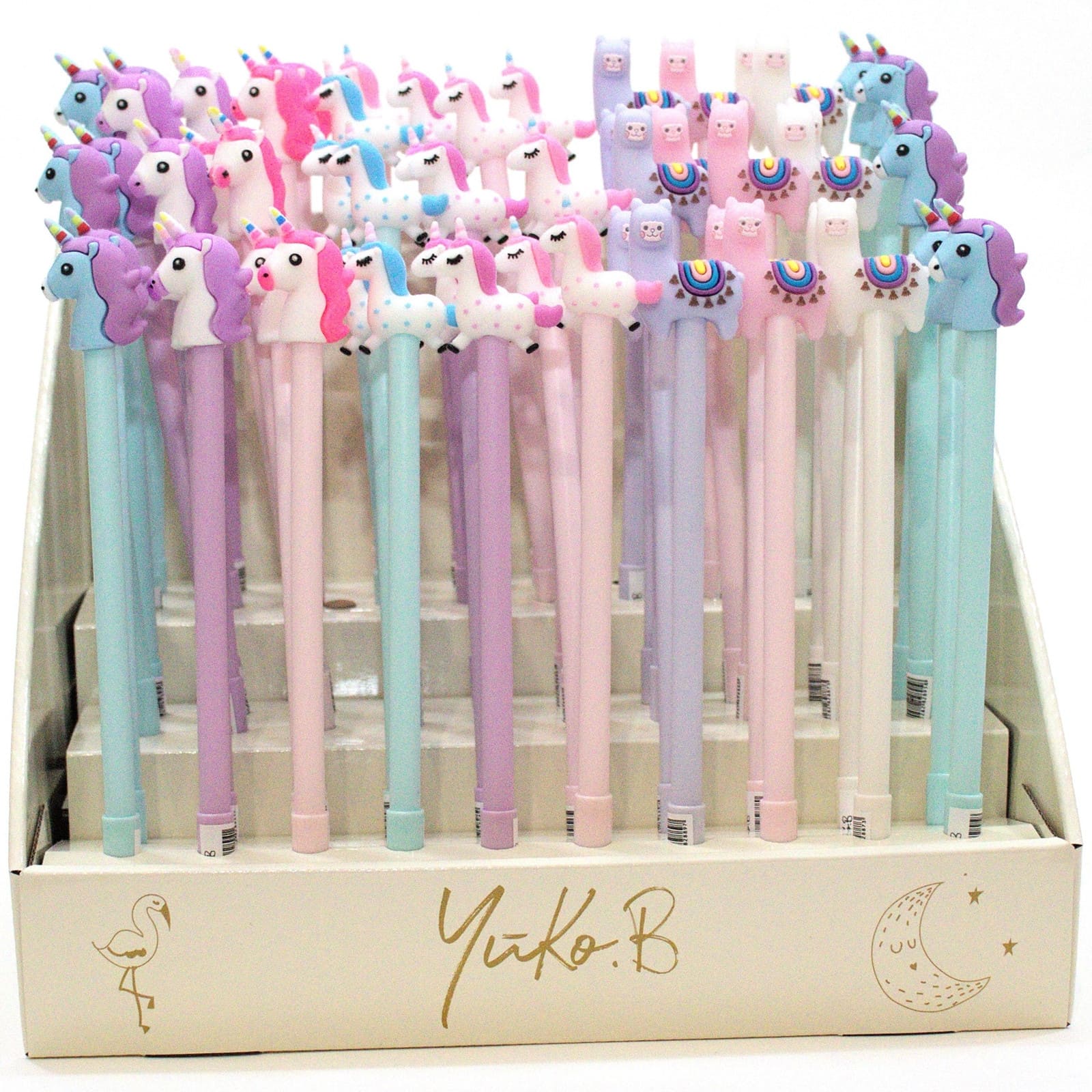 YUKO.B Presentoir de 60 stylos Licornes